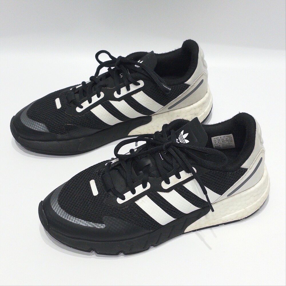 Adidas ZX 1K Boost Black White Shoes Sneakers Men Size 7 (Women Size 8)